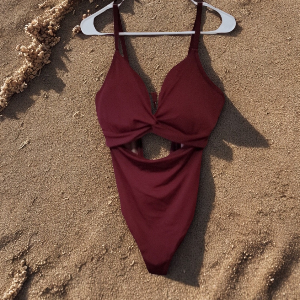 Shade & Shore Women's One Piece Swimsuit - Burgundy